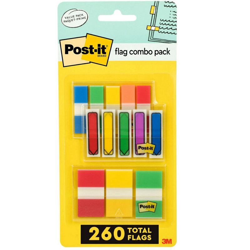 slide 2 of 10, Post-it 260ct Flags Combo Pack - Assorted Colors, 260 ct