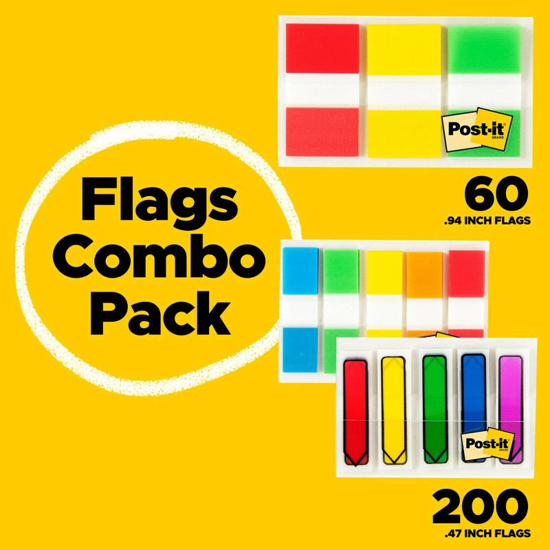 slide 3 of 10, Post-it 260ct Flags Combo Pack - Assorted Colors, 260 ct