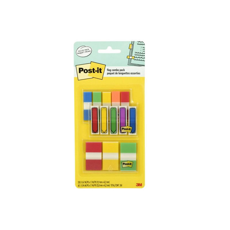 slide 1 of 10, Post-it 260ct Flags Combo Pack - Assorted Colors, 260 ct