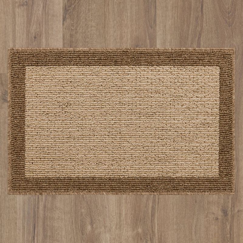 slide 3 of 5, 1'8"x2'6" Washable Madison Border Accent Rug Tan - Threshold™: Traditional Indoor Medium Pile Tufted Carpet, 1 ct