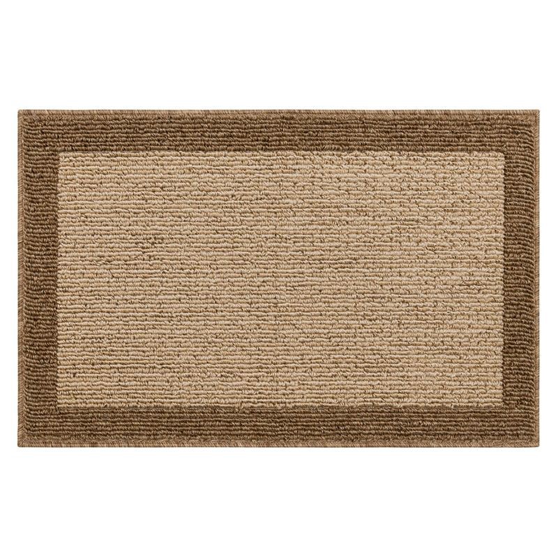 slide 1 of 5, 1'8"x2'6" Washable Madison Border Accent Rug Tan - Threshold™: Traditional Indoor Medium Pile Tufted Carpet, 1 ct