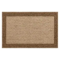 1'8"x2'6" Washable Madison Border Accent Rug Tan - Threshold™: Traditional Indoor Medium Pile Tufted Carpet