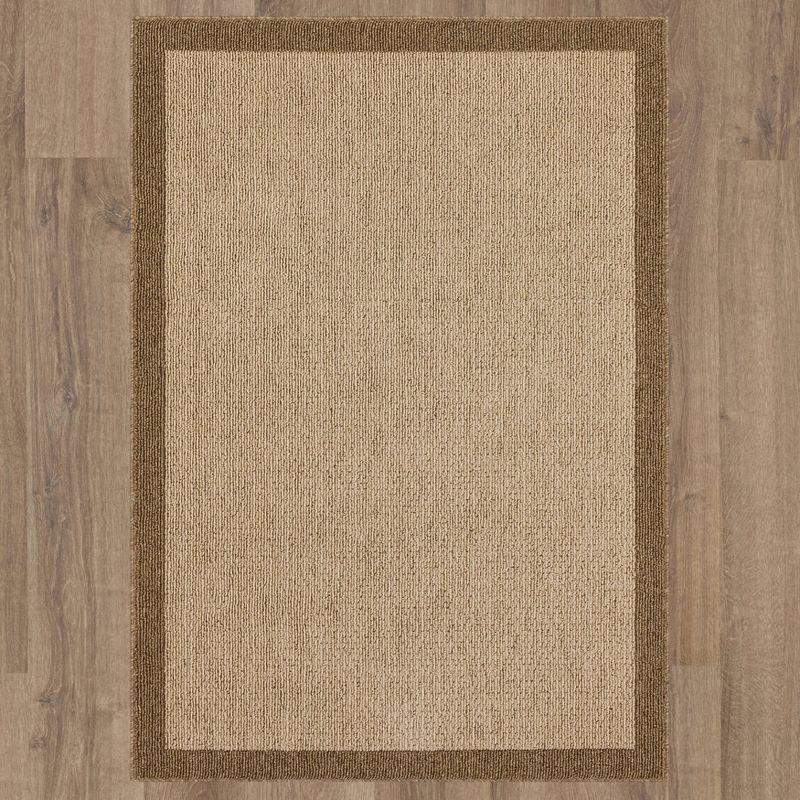 slide 7 of 9, 2'6"x3'10" Washable Madison Border Accent Rug Tan - Threshold™: Indoor Tufted Medium Pile Rectangle Carpet, 1 ct