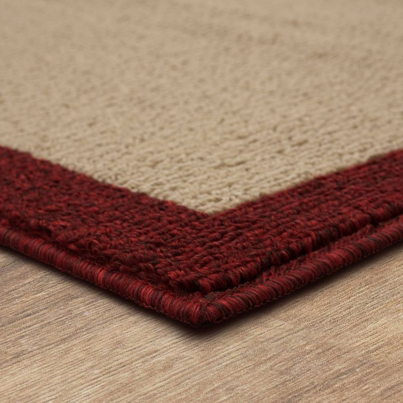 slide 2 of 5, 1'8"x2'6" Madison Border Washable Accent Rug Red - Threshold™, 1 ct