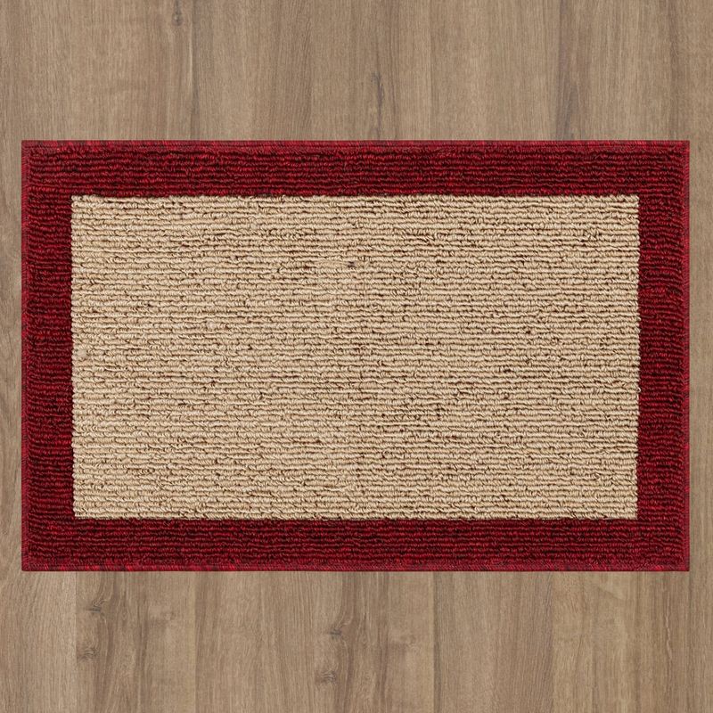 slide 3 of 5, 1'8"x2'6" Madison Border Washable Accent Rug Red - Threshold™, 1 ct