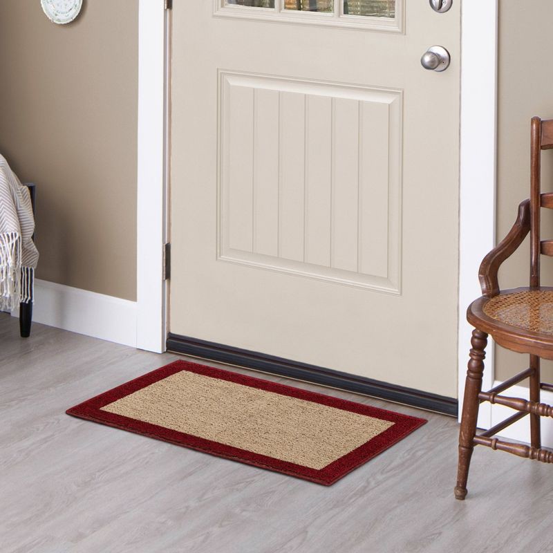 slide 5 of 5, 1'8"x2'6" Madison Border Washable Accent Rug Red - Threshold™, 1 ct