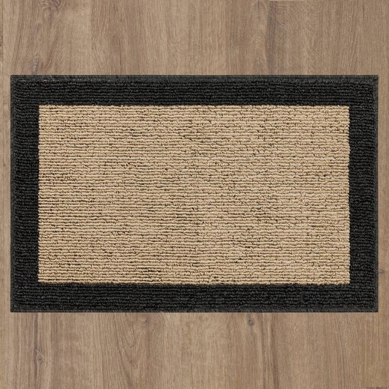 slide 3 of 5, 1'8"x2'6" Washable Madison Border Accent Rug Gray - Threshold™: Skid-Resistant Tufted Indoor Carpet, Medium Pile, 1 ct