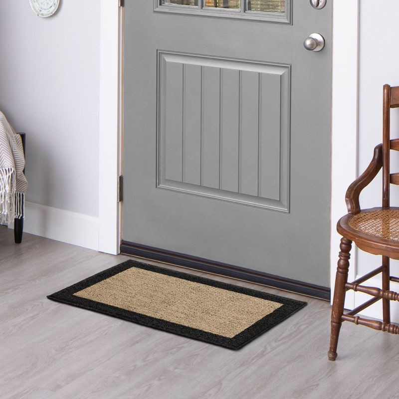 slide 4 of 5, 1'8"x2'6" Washable Madison Border Accent Rug Gray - Threshold™: Skid-Resistant Tufted Indoor Carpet, Medium Pile, 1 ct
