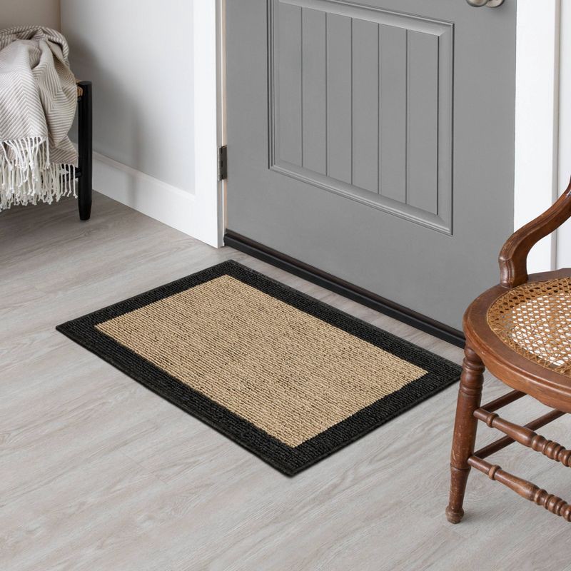 slide 5 of 5, 1'8"x2'6" Washable Madison Border Accent Rug Gray - Threshold™: Skid-Resistant Tufted Indoor Carpet, Medium Pile, 1 ct