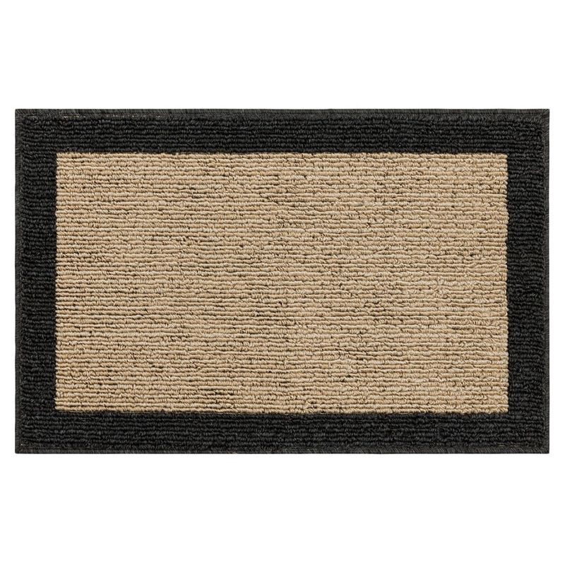 slide 1 of 5, 1'8"x2'6" Washable Madison Border Accent Rug Gray - Threshold™: Skid-Resistant Tufted Indoor Carpet, Medium Pile, 1 ct