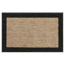 1'8"x2'6" Washable Madison Border Accent Rug Gray - Threshold™: Skid-Resistant Tufted Indoor Carpet, Medium Pile