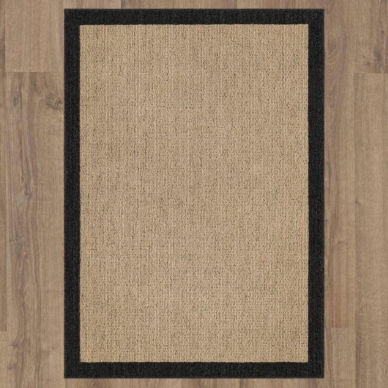 slide 7 of 9, 2'6"x3'10" Washable Madison Border Accent Rug Gray - Threshold™: Indoor Skid-Resistant Medium Pile Rug, 1 ct