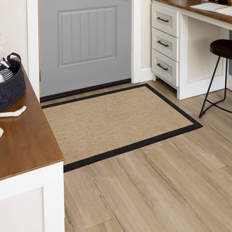 slide 9 of 9, 2'6"x3'10" Washable Madison Border Accent Rug Gray - Threshold™: Indoor Skid-Resistant Medium Pile Rug, 1 ct