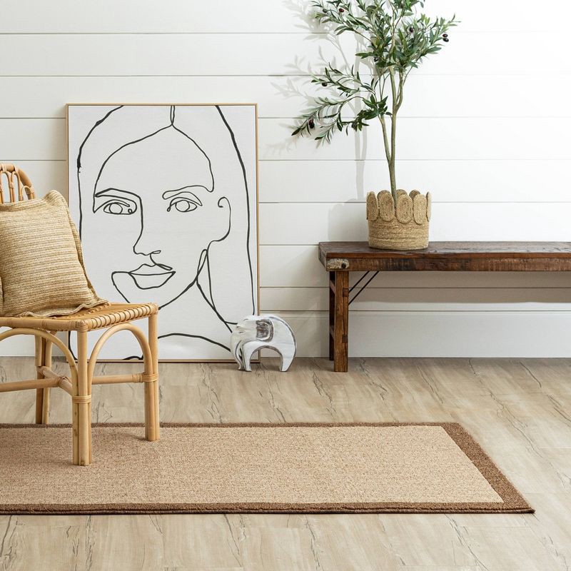 slide 4 of 5, 4'x5'6" Madison Border Tan Area Rug - Threshold™: Traditional Indoor Medium Pile Carpet, Tufted Polyester, 1 ct