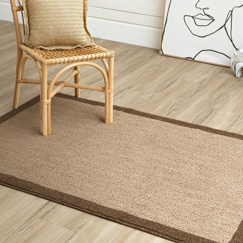 slide 5 of 5, 4'x5'6" Madison Border Tan Area Rug - Threshold™: Traditional Indoor Medium Pile Carpet, Tufted Polyester, 1 ct