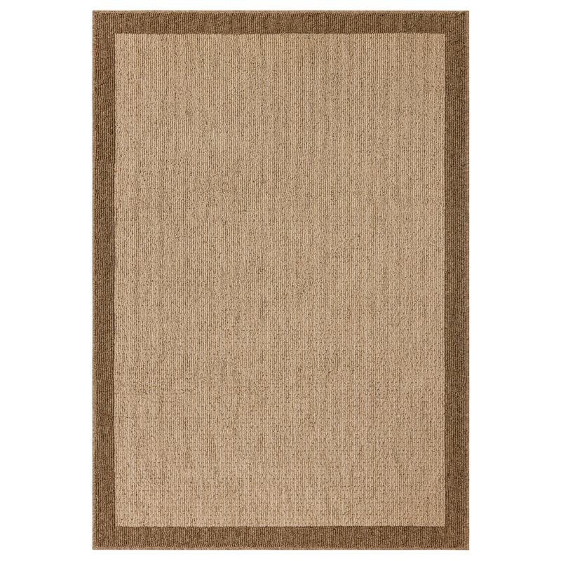 slide 1 of 5, 4'x5'6" Madison Border Tan Area Rug - Threshold™: Traditional Indoor Medium Pile Carpet, Tufted Polyester, 1 ct