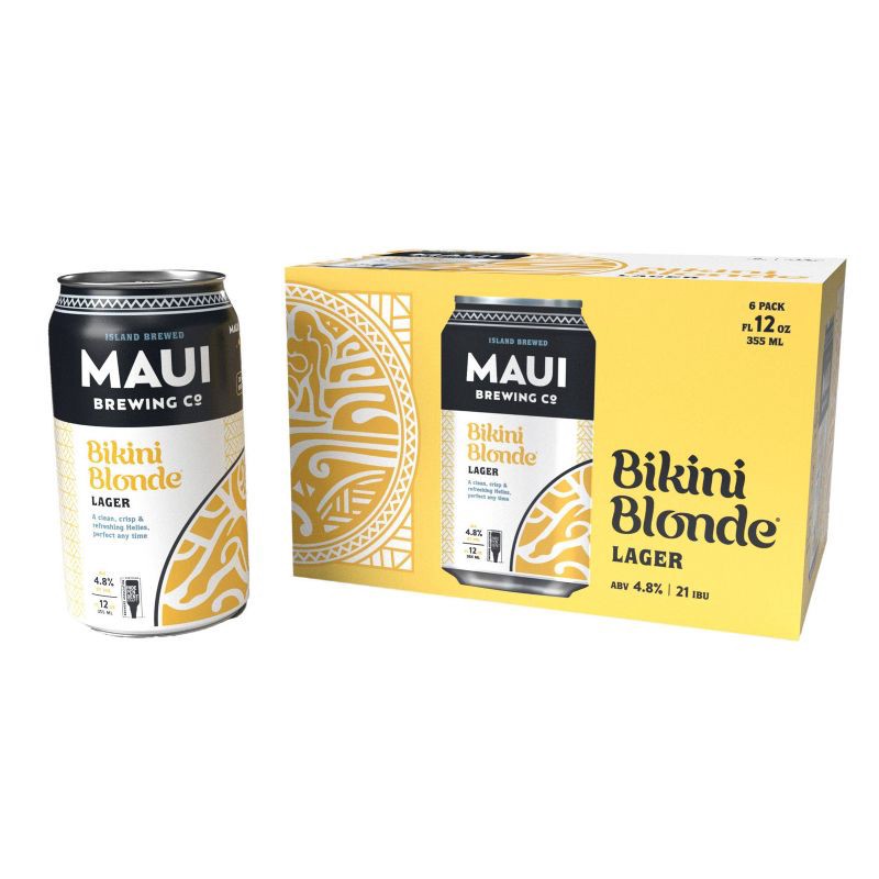 slide 1 of 6, Maui Brewing Co. Maui Bikini Blonde Lager Beer - 6pk/12 fl oz Cans, 6 ct; 12 fl oz