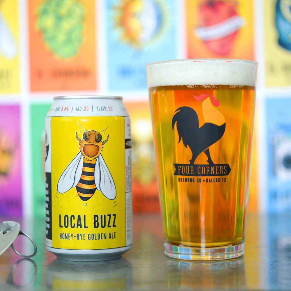 slide 6 of 6, Four Corners Brewing Co. Four Corners Local Buzz Honey-Rye Golden Ale Beer - 6pk/12 fl oz Cans, 6 ct; 12 fl oz