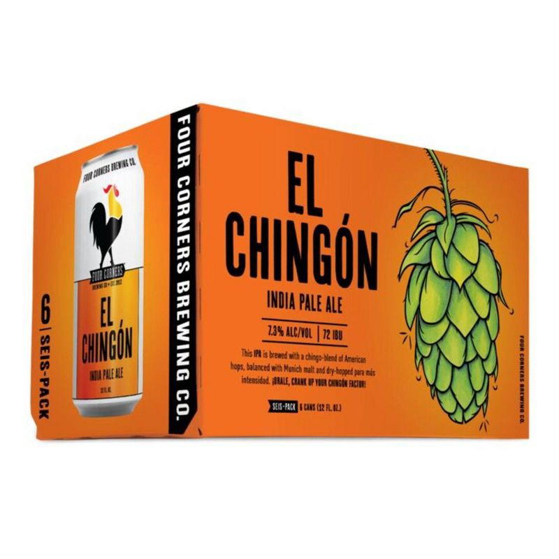 slide 3 of 7, Four Corners Brewing Co. Four Corners El Chingón IPA Beer - 6pk/12 fl oz Cans, 6 ct; 12 fl oz