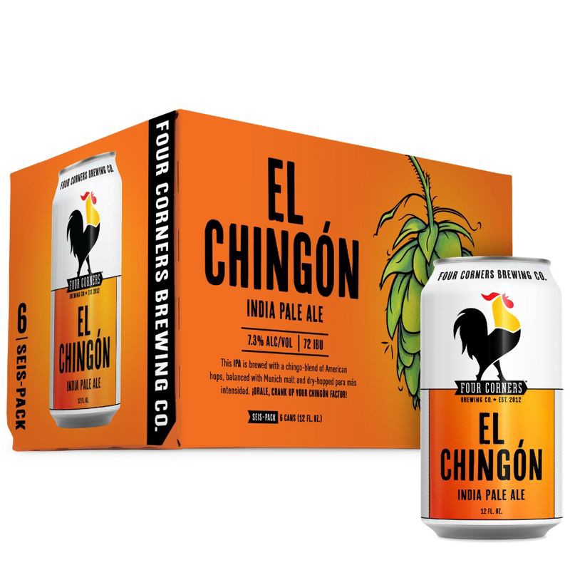 slide 1 of 7, Four Corners Brewing Co. Four Corners El Chingón IPA Beer - 6pk/12 fl oz Cans, 6 ct; 12 fl oz