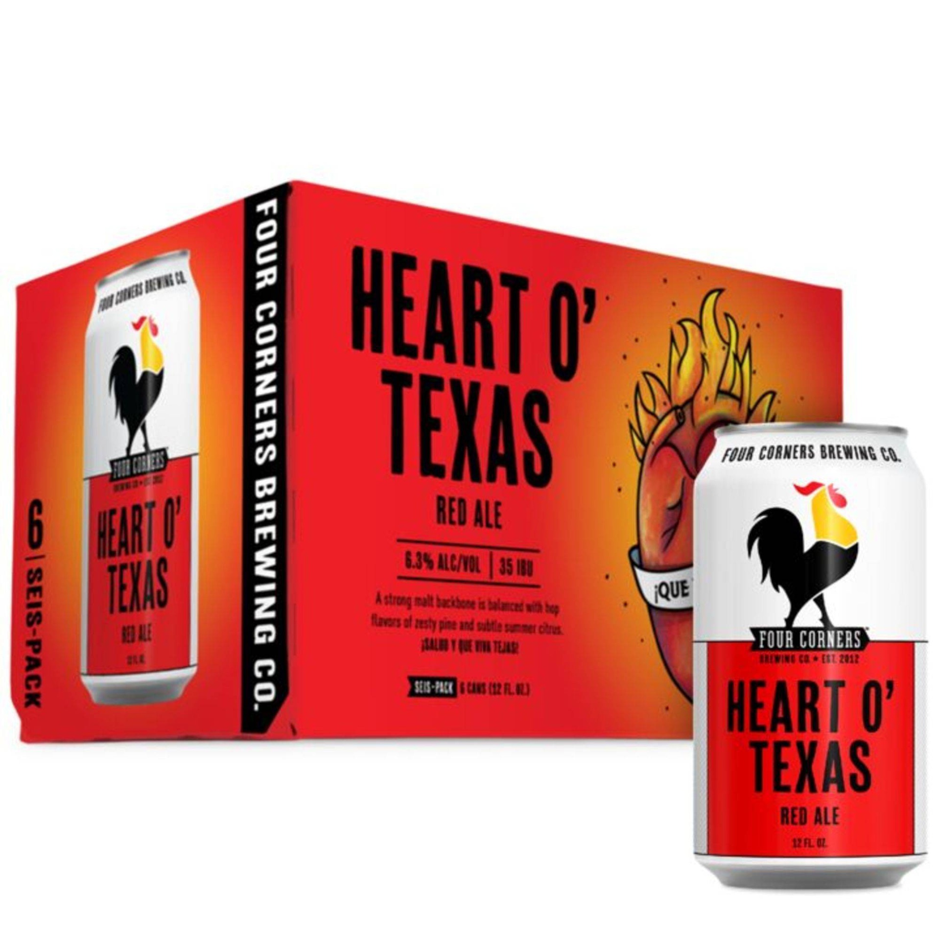 slide 1 of 6, Four Corners Brewing Co. Four Corners Heart O' Texas Red Ale Beer, 6 ct; 12 fl oz