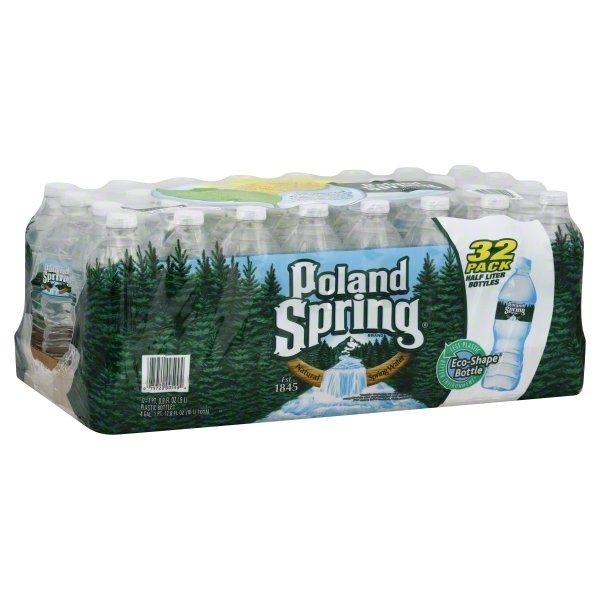 slide 1 of 1, Poland Spring 100% Natural Spring Water - 32pk/16.9 fl oz Bottles, 32 ct