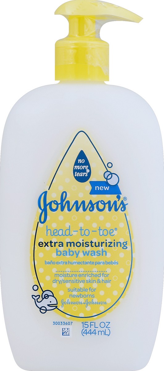 slide 4 of 6, Johnson's JOHNSON'S HEAD-TO-TOE Extra Moisturizing Baby Wash, 15 Fl. Oz, 15 fl oz