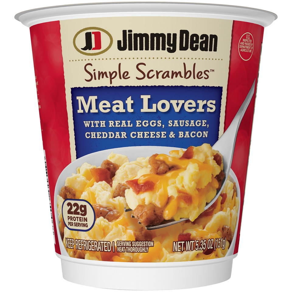 slide 3 of 6, Jimmy Dean Simple Scrambles Eggs Meat Lovers Cup, 5.35 oz