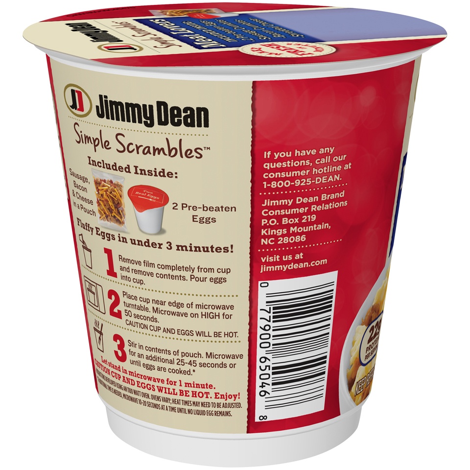 slide 5 of 6, Jimmy Dean Simple Scrambles Eggs Meat Lovers Cup, 5.35 oz