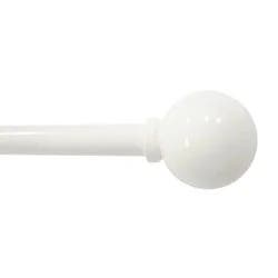 28"-48" Café Ball Curtain Rod White - Room Essentials™: Adjustable Metal Rod with Ball Finial, Single Rod