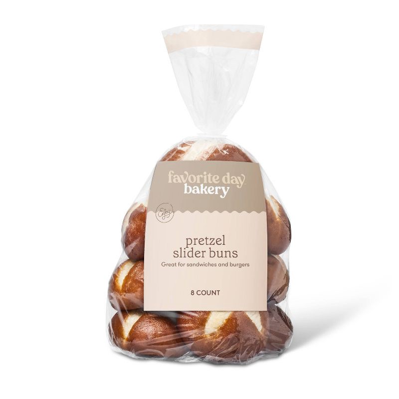 slide 1 of 3, Pretzel Slider Buns - 10oz/8ct - Favorite Day™, 8 ct; 10 oz