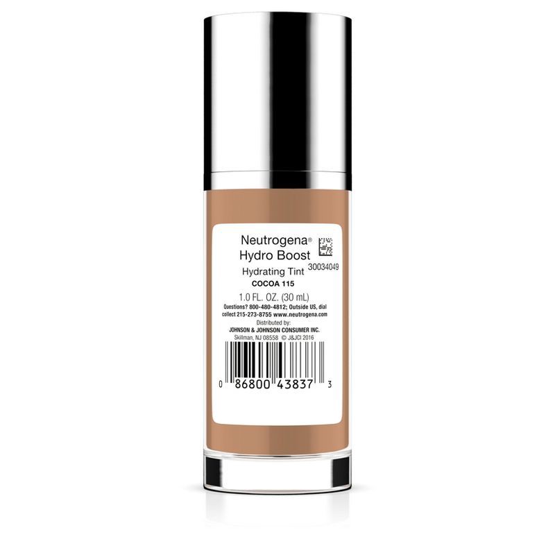 slide 2 of 8, Neutrogena Hydro Boost Hydrating Tint Liquid Foundation with Hyaluronic Acid, Moisturizing & Lightweight Water Gel Formula - 115 Cocoa, 1 ct