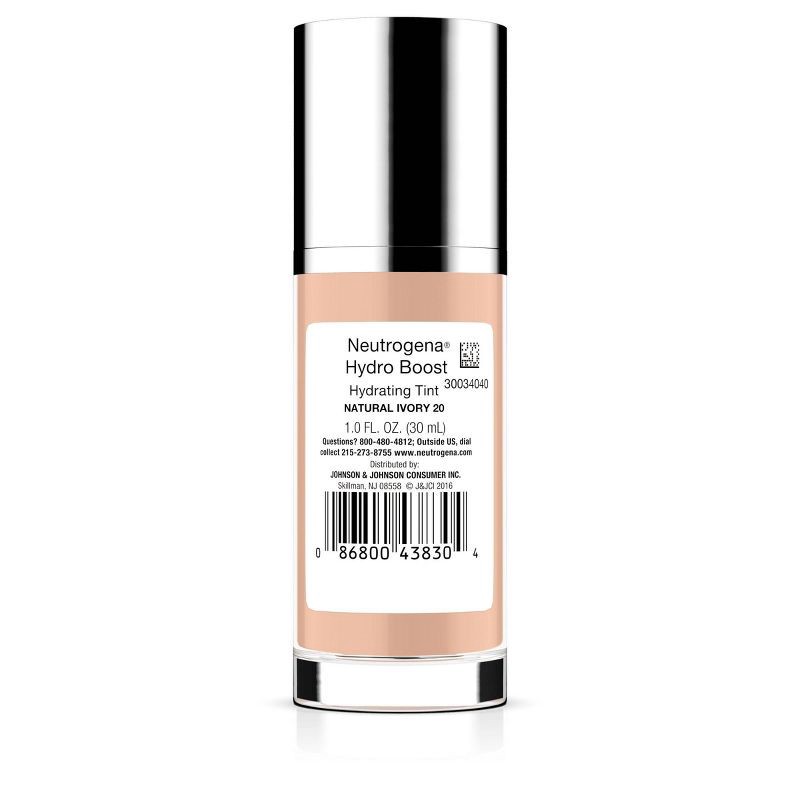 slide 2 of 7, Neutrogena Hydro Boost Hydrating Tint Liquid Foundation with Hyaluronic Acid, Moisturizing & Lightweight Water Gel Formula - 20 Ivory, 1 ct