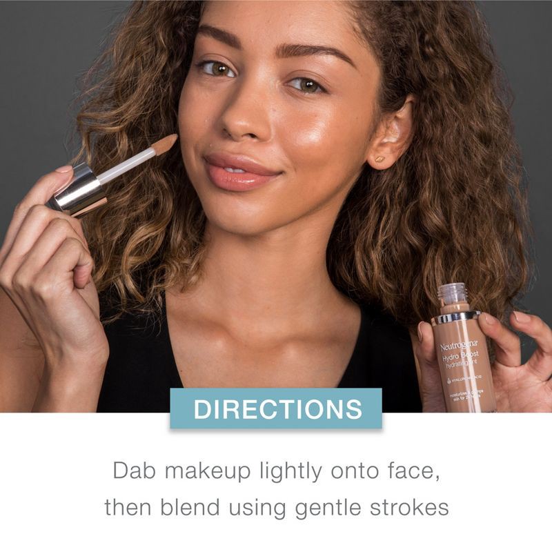 slide 5 of 10, Neutrogena Hydro Boost Hydrating Tint Liquid Foundation with Hyaluronic Acid, Moisturizing & Lightweight Water Gel Formula - 40 Nude, 1 ct