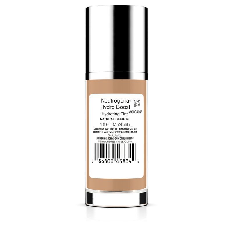 slide 2 of 8, Neutrogena Hydro Boost Hydrating Tint Liquid Foundation with Hyaluronic Acid, Moisturizing & Lightweight Water Gel Formula - 60 Natural Beige, 1 ct