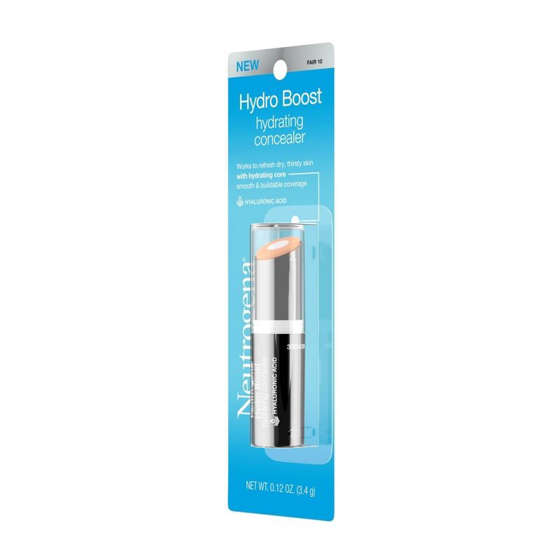 slide 4 of 6, Neutrogena Hydro Boost Hydrating Concealer Stick with Hyaluronic Acid for Dry Skin - 10 Fair - 0.12oz, 0.12 oz