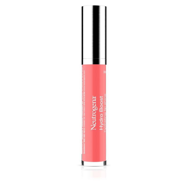 slide 2 of 6, Neutrogena Hydro Boost Hydrating Lip Shine - Flushed Coral - 0.1oz, 0.12 fl oz