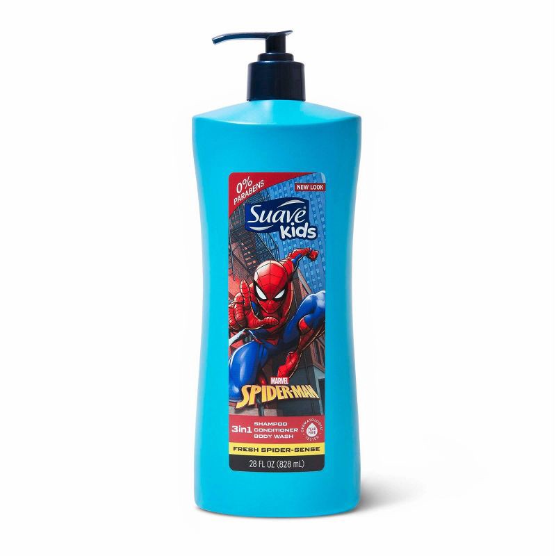 slide 2 of 5, Suave Kids' Spider-Man 3-in-1 Pump Shampoo + Conditioner + Body Wash - Fresh Spider-Sense - 28 fl oz, 28 fl oz