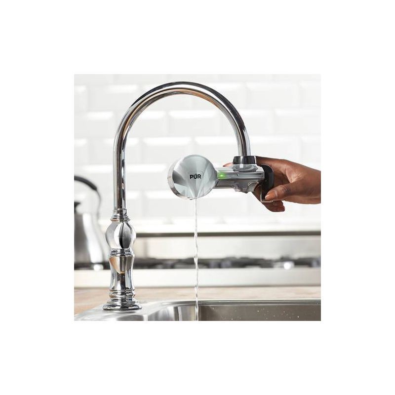 slide 2 of 14, PUR Filtration PLUS Faucet Horizontal Mount Water Filtration System Chrome PFM400H: Best Sink Filter, Lead & Mercury Removal, Easy Install, 1 ct