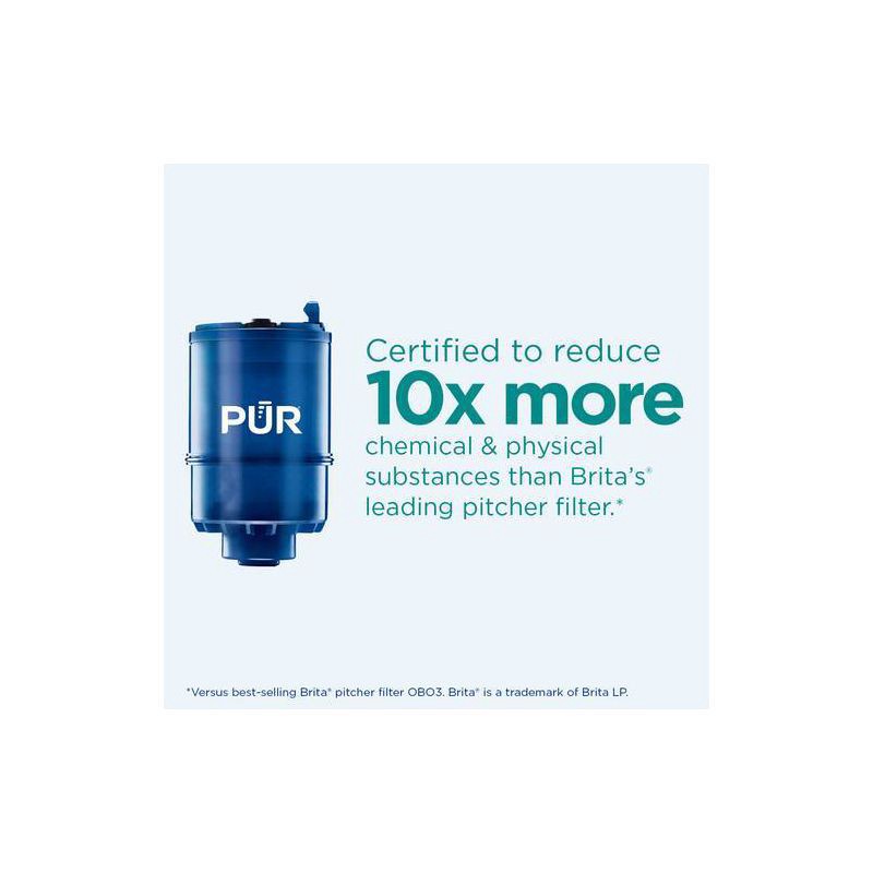 slide 3 of 14, PUR Filtration PLUS Faucet Horizontal Mount Water Filtration System Chrome PFM400H: Best Sink Filter, Lead & Mercury Removal, Easy Install, 1 ct