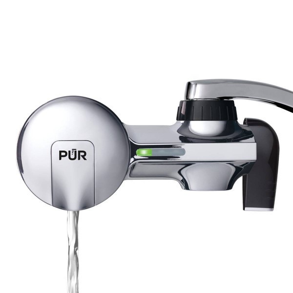 slide 1 of 14, PUR PLUS Horizontal Faucet Mount Water Filtration System - Chrome, 1 ct