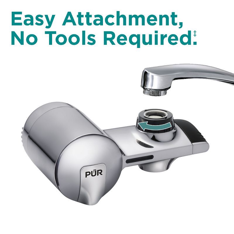 slide 6 of 14, PUR Filtration PLUS Faucet Horizontal Mount Water Filtration System Chrome PFM400H: Best Sink Filter, Lead & Mercury Removal, Easy Install, 1 ct