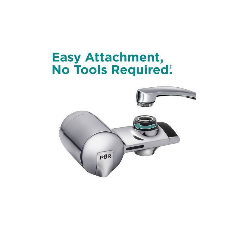 slide 6 of 14, PUR Filtration PLUS Faucet Horizontal Mount Water Filtration System Chrome PFM400H: Best Sink Filter, Lead & Mercury Removal, Easy Install, 1 ct