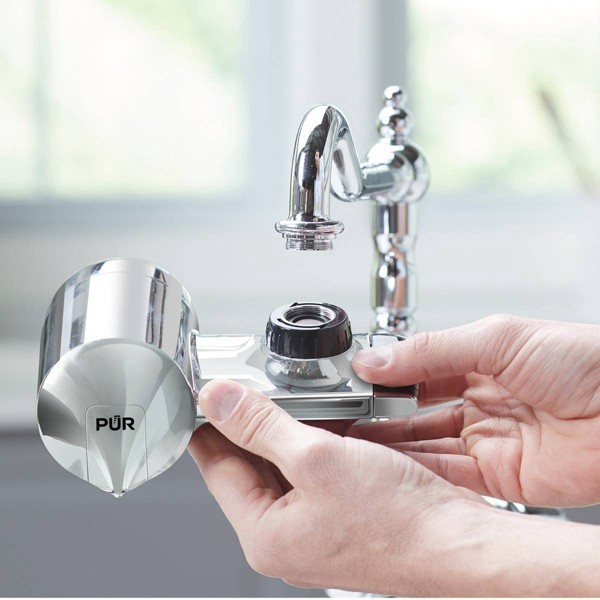 slide 6 of 14, PUR PLUS Horizontal Faucet Mount Water Filtration System - Chrome, 1 ct