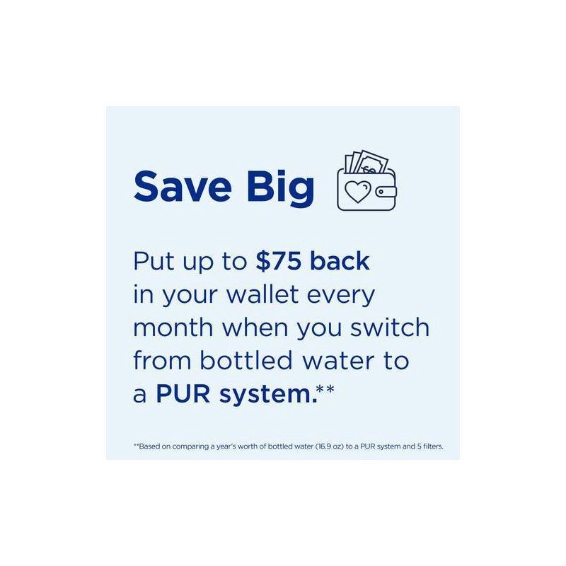 slide 9 of 14, PUR Filtration PLUS Faucet Horizontal Mount Water Filtration System Chrome PFM400H: Best Sink Filter, Lead & Mercury Removal, Easy Install, 1 ct