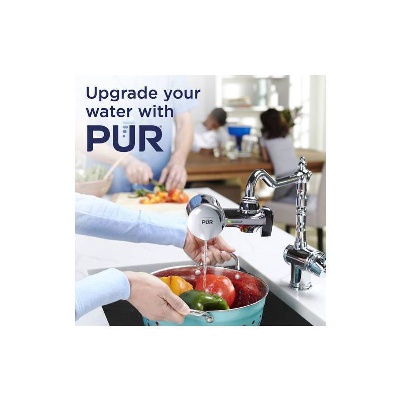 slide 10 of 14, PUR Filtration PLUS Faucet Horizontal Mount Water Filtration System Chrome PFM400H: Best Sink Filter, Lead & Mercury Removal, Easy Install, 1 ct