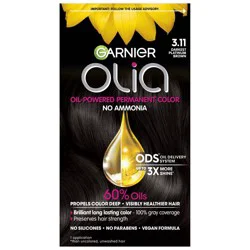 Garnier Olia Brilliant Color - 3.11 Darkest Platinum Brown: Ammonia-Free, Vegan, Permanent Hair Color, All Hair Types