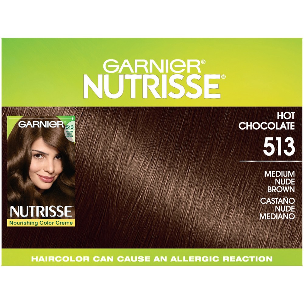 slide 4 of 10, Garnier Nutrisse Nourishing Color Creme 513 Medium Nude Brown, 1 ct
