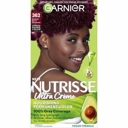 Garnier Nutrisse Nourishing Permanent Hair Color Creme - 362 Darkest Berry Burgundy: For All Hair Types, With Argan Oil, Vegan