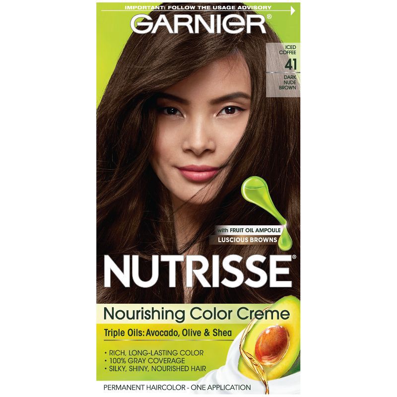 slide 1 of 7, Garnier Nutrisse Nourishing Color Creme 41 Dark Nude Brown, 1 ct